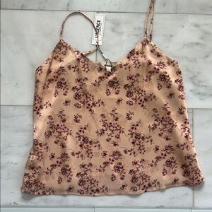 L'AGENCE Cream and Purple Camisole Top